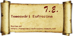 Temesvári Eufrozina névjegykártya